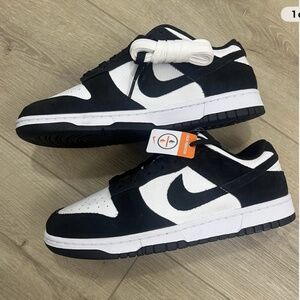 Nike Dunk Low Retro SE Suede Panda Black White Streetwear FQ8249-100 Size 9.5